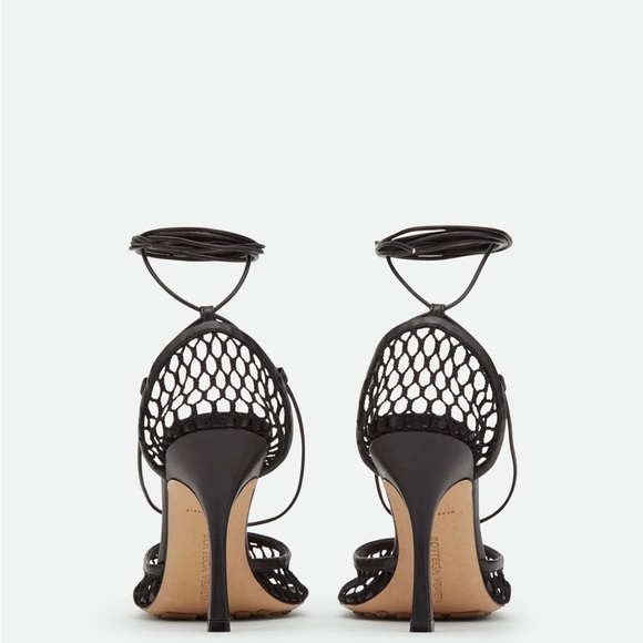 Brand New Bottega Veneta Stretch Lace Up Sandal in Black - Picture 1 of 4